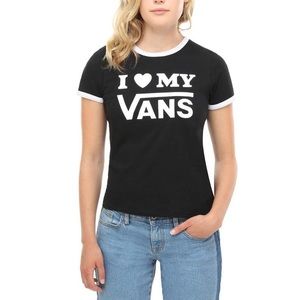 Vans Love Ringer I ❤️ My Vans Tee T- Shirt 50% Off